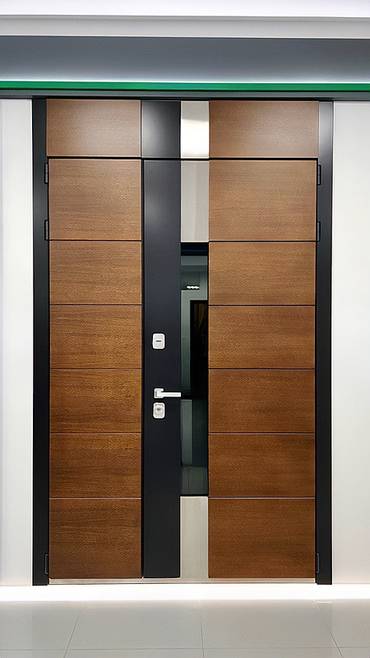 Дверь с узким стеклом