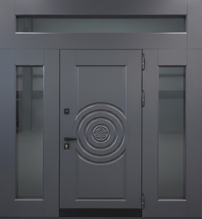 Входная группа с терморазрывом, остеклением и панелями МДФ антрацит